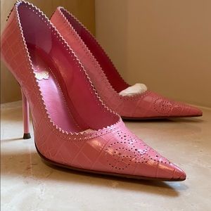 Rene Caovilla pink crock pumps size 36